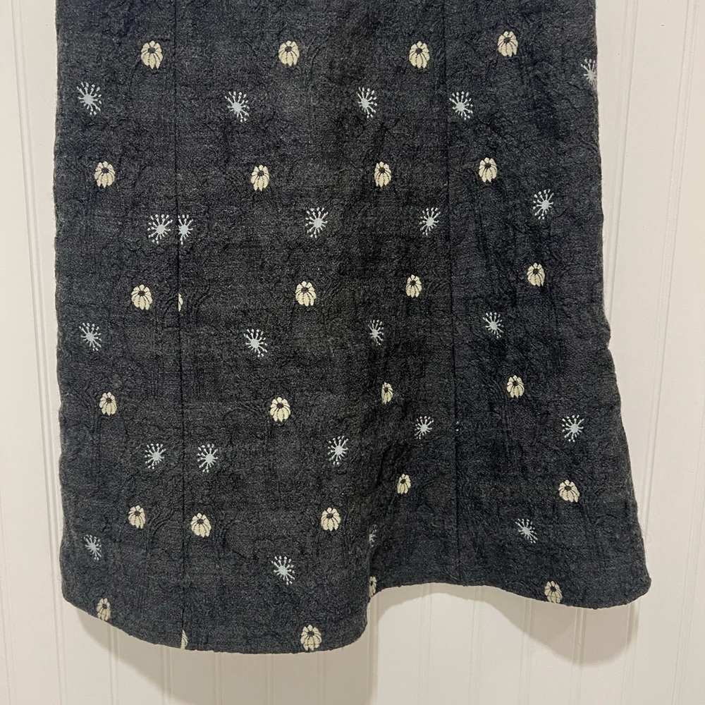 Emporio Armani Gray Skirt with White Floral Accents